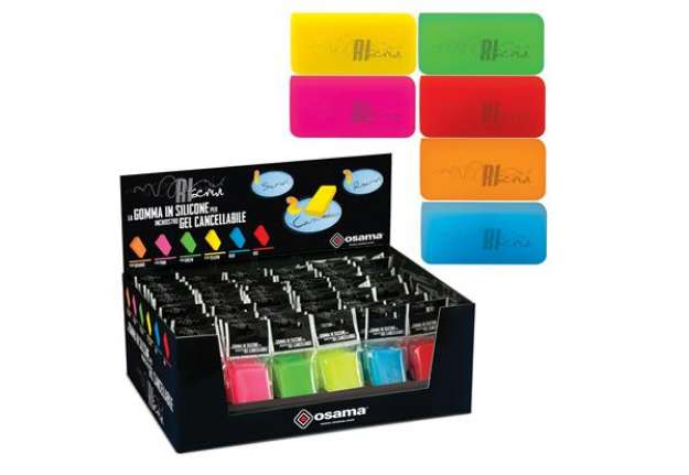 Immagine di Gomma Riscrivi per gel cancellabile - colori assortiti - 6x3cm - Osama