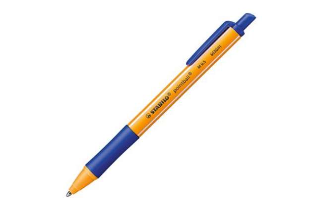 Immagine di Penna a sfera a scatto Pointball Green - punta 1,0 mm - blu - Stabilo