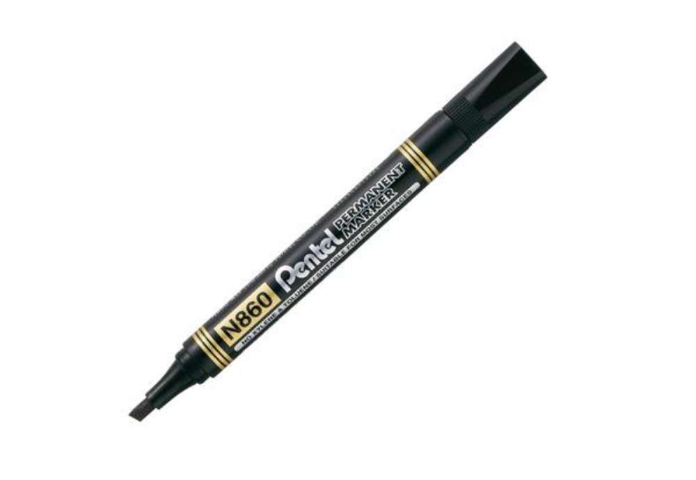 Immagine di Marcatore permanente N860 - punta scalpello - nero - linea Amiko - Pentel