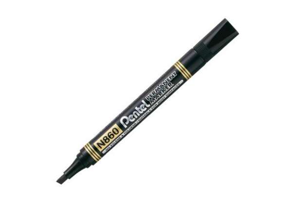 Immagine di Marcatore permanente N860 - punta scalpello - nero - linea Amiko - Pentel