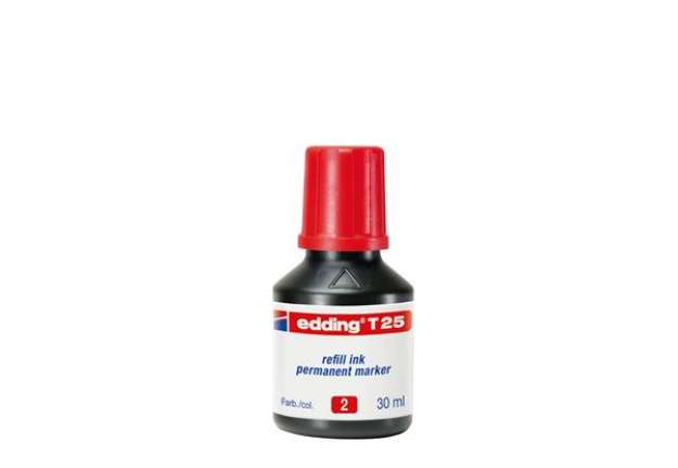 Immagine di Ricarica Inchiostro marcatore permanente T25 - 30ml - rosso - Edding
