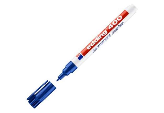 Immagine di Marcatore permanente 400 - punta tonda - 1 mm - blu - Edding