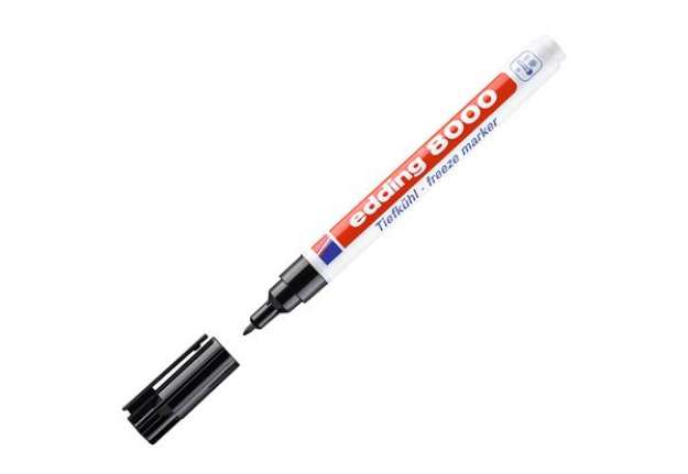 Immagine di Marcatore permanente per freezer 8000 - punta tonda - 1 mm - nero - Edding