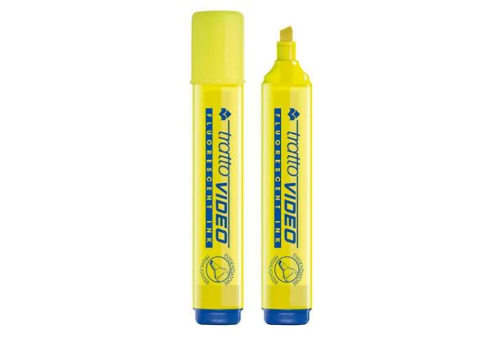 Immagine di Evidenziatore Tratto Video  - punta a scalpello - tratto da 1,0mm-5,0mm - giallo - Tratto