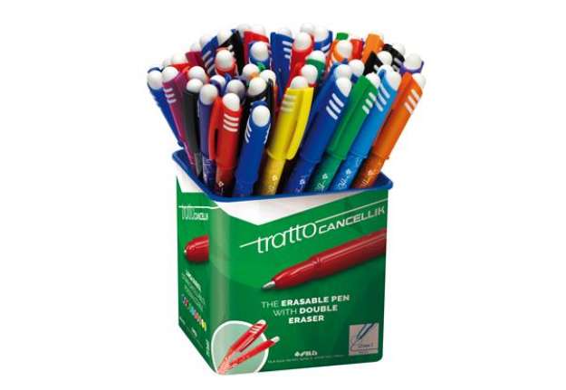 Immagine di Barattolo Penna a sfera cancellabile Cancellik - punta 1,0mm - colori assortiti  - Tratto - conf. 50