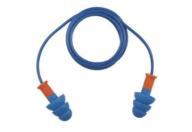 Immagine di Tappi auricolari con cordino - rilevabili metal detector - diametro 7/11 cm - SNR 28 dB - blu - Delt