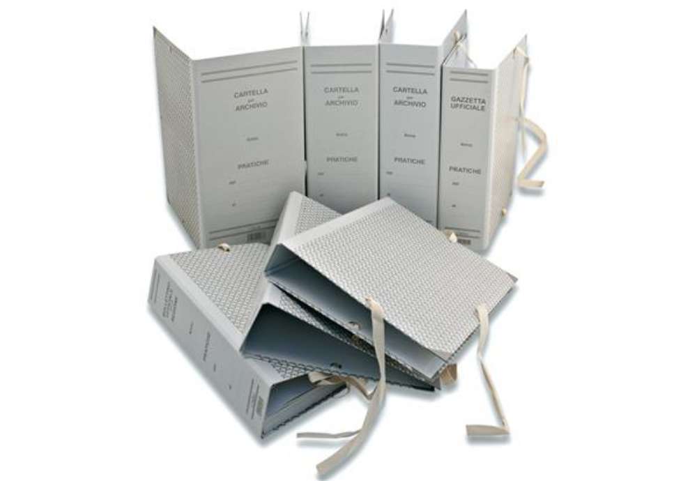 Immagine di Faldone - legacci rivettati - 35 x 25 cm - dorso 10 cm - grigio - Euro-cart