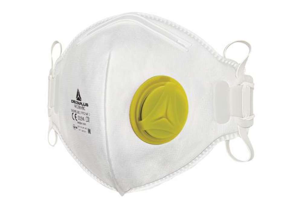 Immagine di Mascherina filtrante FFP2 - con valvola - pieghevole verticalmente - monouso - Deltaplus - conf. 10