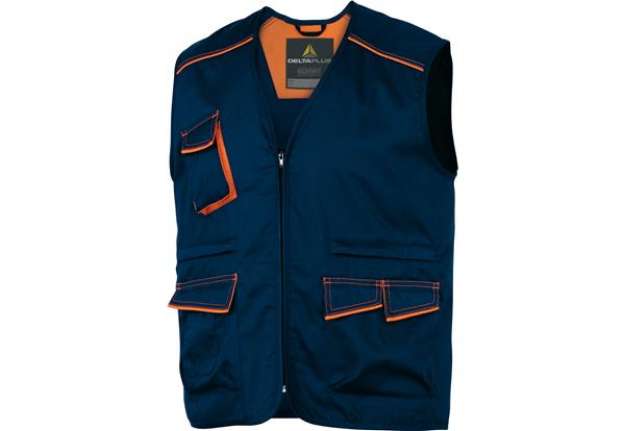 Immagine di Gilet da lavoro Panostyle M6GIL - sargia/poliestere/cotone - taglia L - blu/arancio - Deltaplus