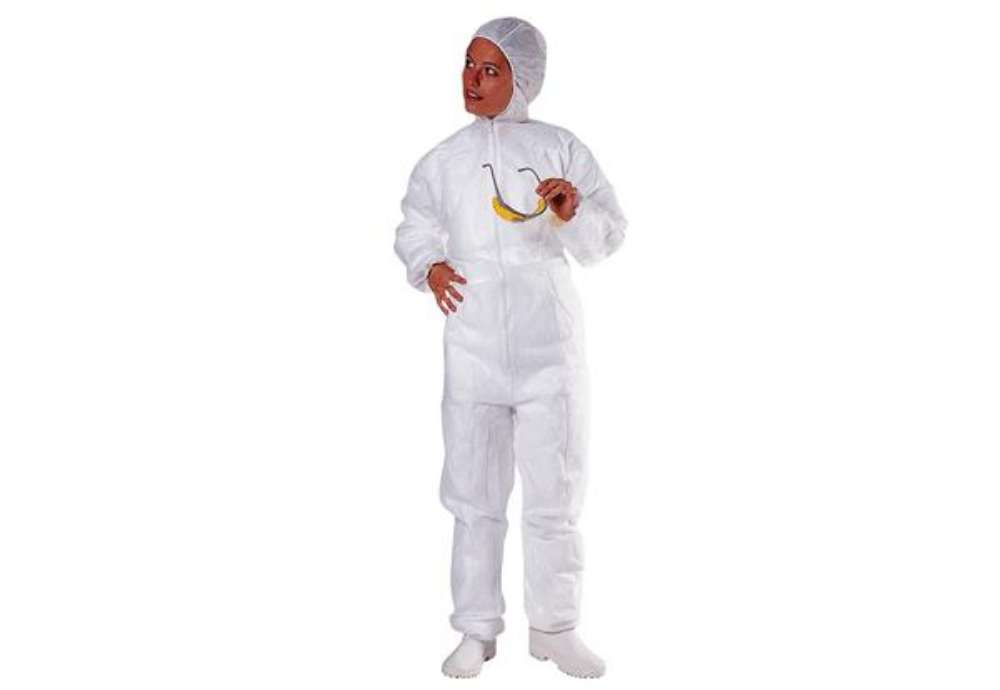 Immagine di Tuta con cappuccio - monouso - PPL non tessuto - taglia XL - bianco - Deltaplus