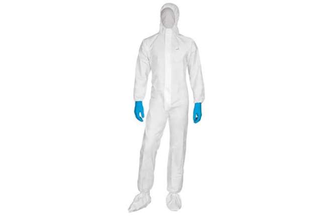 Immagine di Tuta di protezione da rischio chimico DT115 - monouso - taglia XL - bianco - Deltaplus
