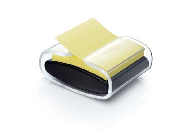 Immagine di Dispenser Pro nero + 1 Post-it Super Sticky Z Notes - PRO-B-1SSCY-R330 - 76 x 76 mm - giallo Canary