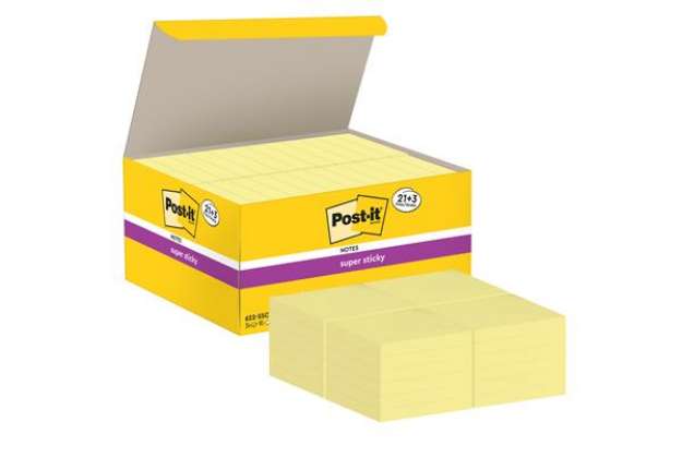 Immagine di Blocco foglietti Post-it Super Sticky - 622-SSCY-VP24-EU - 47,6 x 47,6 mm - giallo Canary - 90 fogli