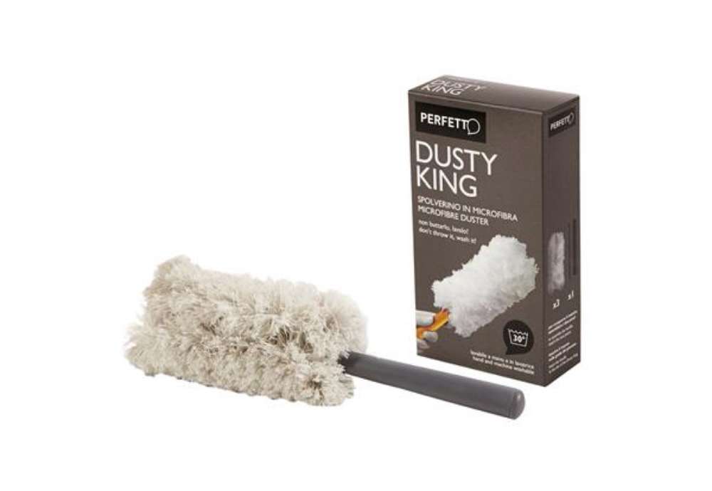 Immagine di Spolverino Dusty King - microfibra - 3 ricambi inclusi - bianco/nero - Perfetto
