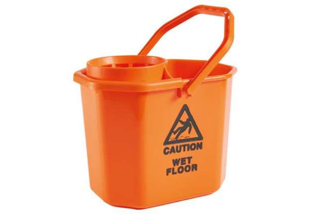 Immagine di Secchio con strizzatore - PPL riciclabile - 12 L - rosso - PerfettoFactory