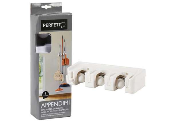 Immagine di Appendi scope/attrezzi - 9,2x2,7x6,6 cm - 3 posti - Perfetto