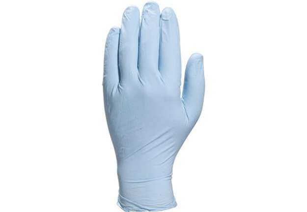 Immagine di Guanti in nitrile - non talcati - taglia media - ambidestri - azzurro chiaro - Deltaplus - scatola d