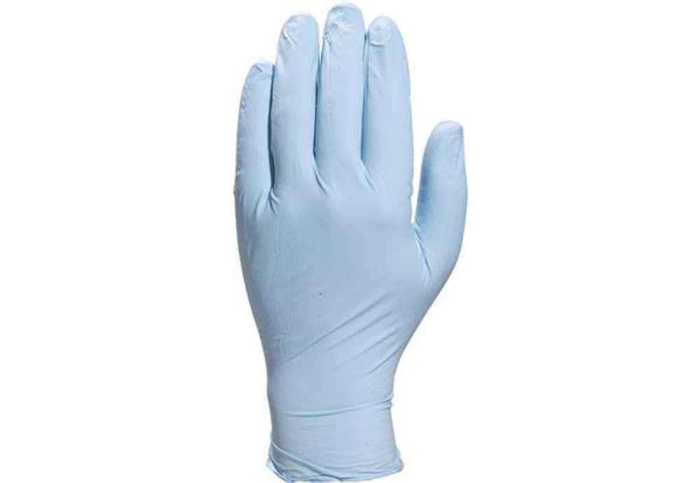 Immagine di Guanti in nitrile - non talcati - taglia grande - ambidestri - azzurro chiaro - Deltaplus - scatola