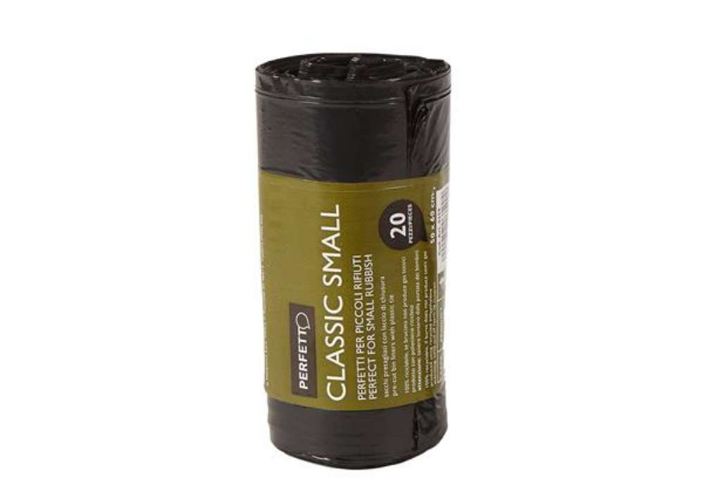 Immagine di Sacchi per rifiuti Classic Small - 50x60 cm - 30 L - 10 micron - nero - Perfetto - rotolo da 20 sacc