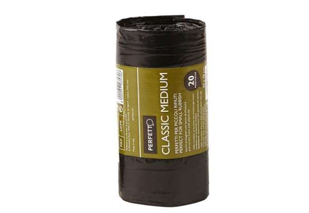 Immagine di Sacchi per rifiuti Classic Small - 55x70 cm - 45 L - 10 micron - nero - Perfetto - rotolo da 20 sacc