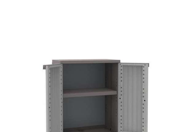 Immagine di Armadietto JWood 68 - 2 ante - 68 x 37,5 x 91,5 cm - PPL - effetto legno - grigio tortora - Terry