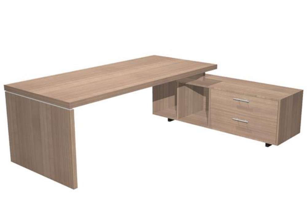 Immagine di Scrivania Manager Prestige - con mobile servizio reversibile - 210 x 90 x 74 cm -  ciliegio arabis