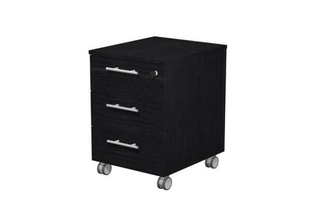 Immagine di Cassettiera Prestige - 3 cassetti - con ruote -  41,8 x 52 x 61,5 cm - nero venato