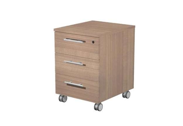 Immagine di Cassettiera Prestige - 3 cassetti - con ruote - 41,8 x 52 x 61,5 cm - ciliegio arabis