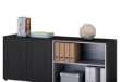 Immagine di Coppia Prestige - mobili bassi a giorno - 162,8 x 43 x 81,4 cm - nero venato