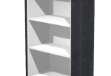 Immagine di Mobile Prestige - medio a giorno - 82,8 x 43 x 119,8 cm - nero venato