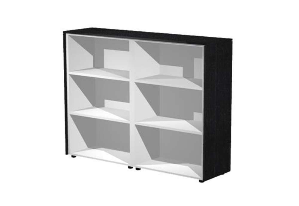 Immagine di Coppia Prestige - mobili medi a giorno - 162,8 x 43 x 119,8 cm - nero venato
