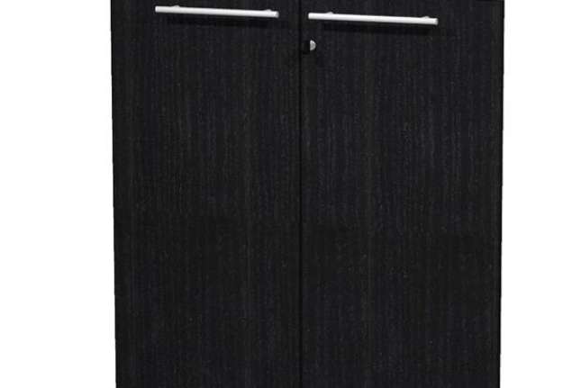 Immagine di Coppia ante Prestige - per mobile basso - 80 x 77 cm - spessore 18 mm - melaminico - nero venato