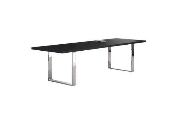 Immagine di Tavolo riunioni Prestige Metal - 220 x 100 x 74 cm - nero venato