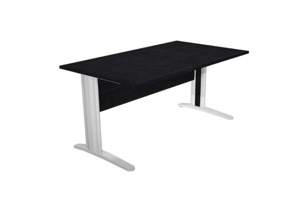Immagine di Scrivania lineare Easy - 160 x 80 x 72 cm - Nero venato/grigio cromato