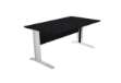 Immagine di Scrivania Easy fianchi verniciati effetto cromato - lineare - 160 x 80 x 72 cm - nero venato