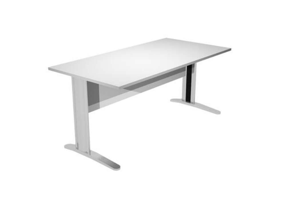 Immagine di Scrivania lineare Easy - 160 x 80 x 72 cm - Grigio/grigio cromato