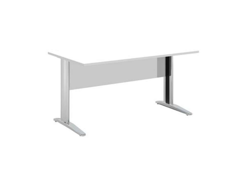 Immagine di Scrivania lineare Easy - 140 x 80 x 72 cm - Bianco/grigio cromato