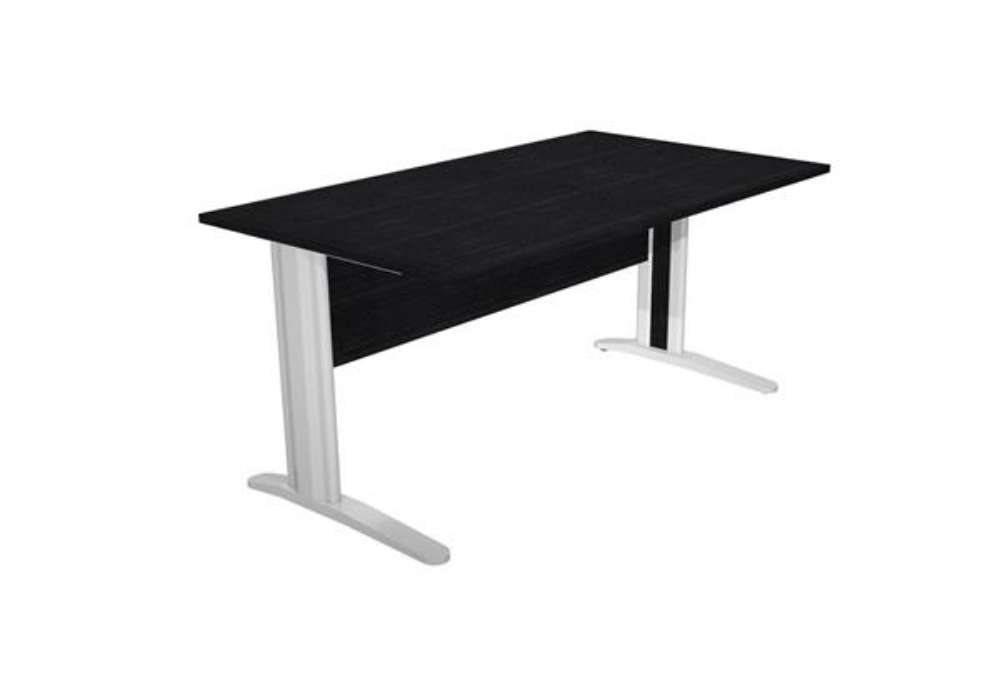 Immagine di Scrivania lineare Easy - 140 x 80 x 72 cm - Nero venato/grigio cromato