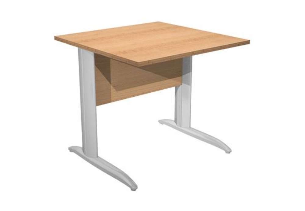 Immagine di Scrivania lineare Easy - 80 x 80 x 72 cm - Faggio/grigio cromato