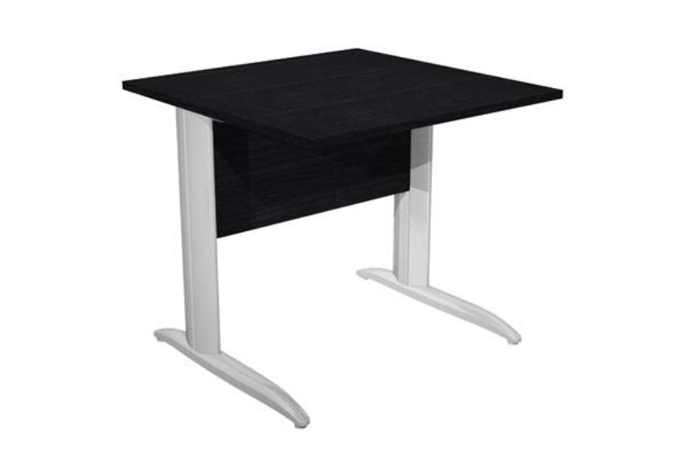 Immagine di Scrivania lineare Easy - 80 x 80 x 72 cm - Nero venato/grigio cromato