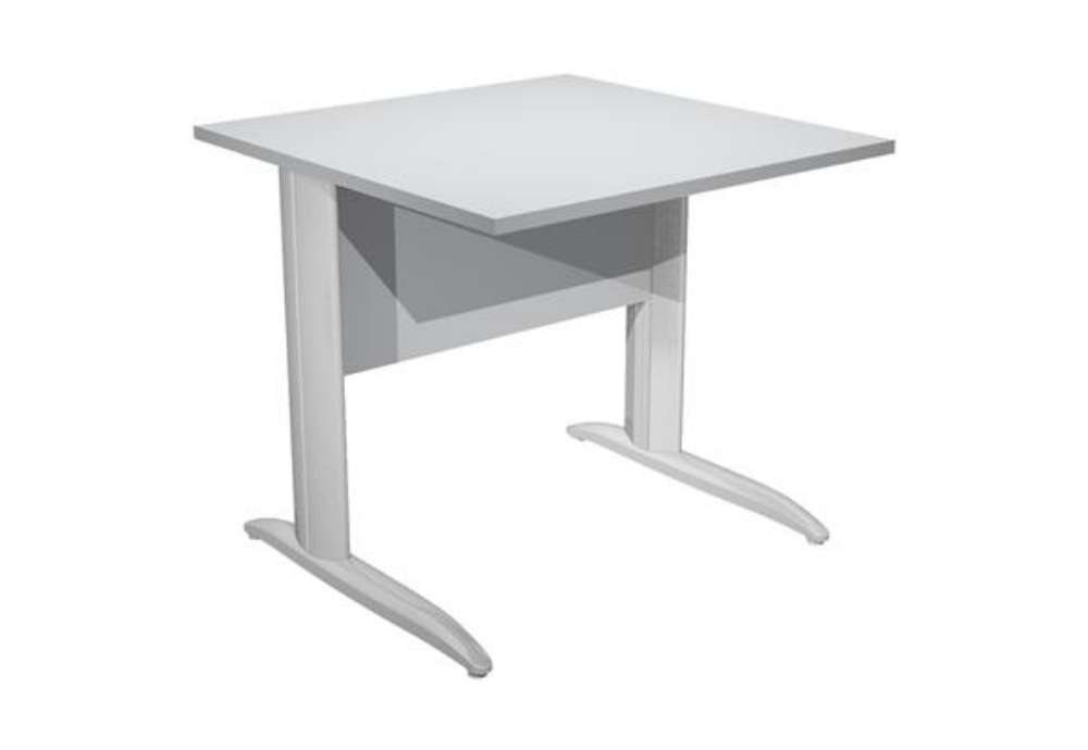 Immagine di Scrivania lineare Easy - 80 x 80 x 72 cm - Grigio/grigio cromato