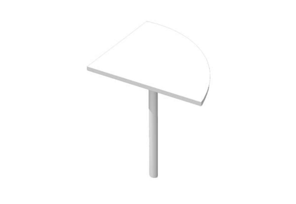 Immagine di Raccordo angolare 90° per scrivanie Easy - 80 x 80 cm - bianco/grigio cromato