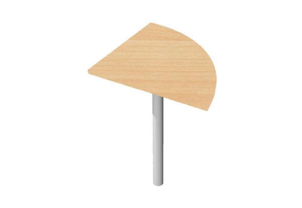 Immagine di Raccordo angolare 90° per scrivanie Easy - 80 x 80 cm - faggio/grigio cromato