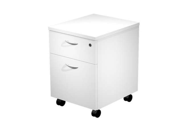 Immagine di Cassettiera Easy - 1 cassetto + 1 classificatore - con ruote - 41,8 x 52 x 59,5 cm - bianco