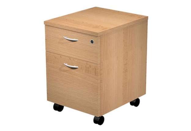 Immagine di Cassettiera Easy - 1 cassetto + 1 classificatore - con ruote - 41,8 x 52 x 59,5 cm - faggio