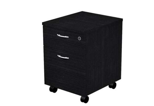 Immagine di Cassettiera Easy - 1 cassetto + 1 classificatore - con ruote - 41,8 x 52 x 59,5 cm - nero venato