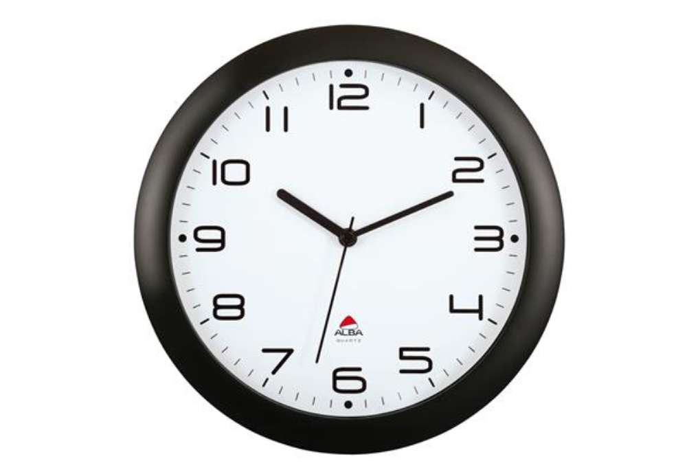 Immagine di Orologio da parete Hornew - diametro 30 cm - nero - Alba