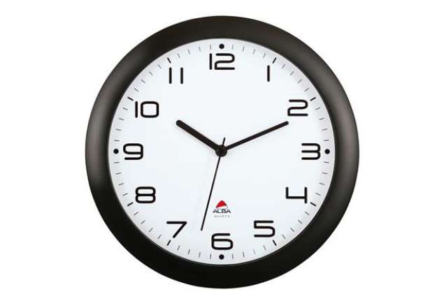 Immagine di Orologio da parete Hornew - diametro 30 cm - nero - Alba