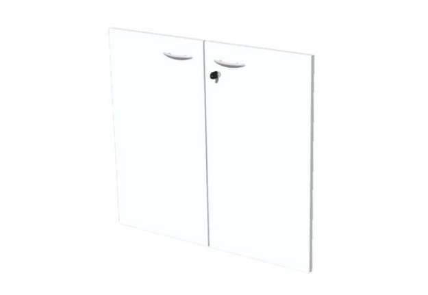 Immagine di Coppia ante Easy - per mobile basso - 80 x 67 cm - spessore 18 mm - melaminico - bianco