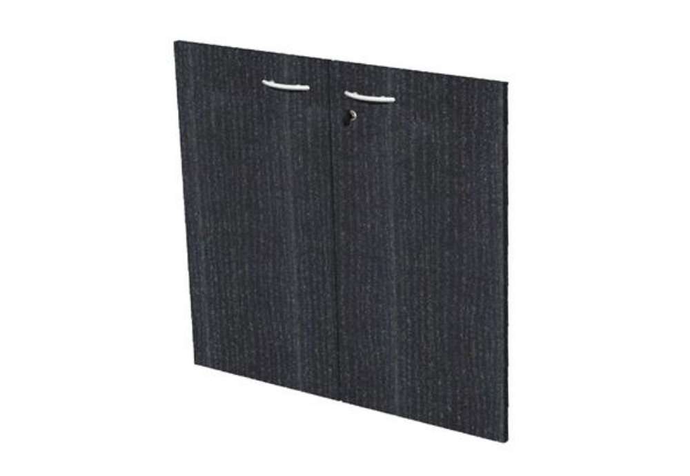 Immagine di Coppia ante Easy - per mobile basso - 80 x 67 cm - spessore 18 mm - melaminico - nero venato